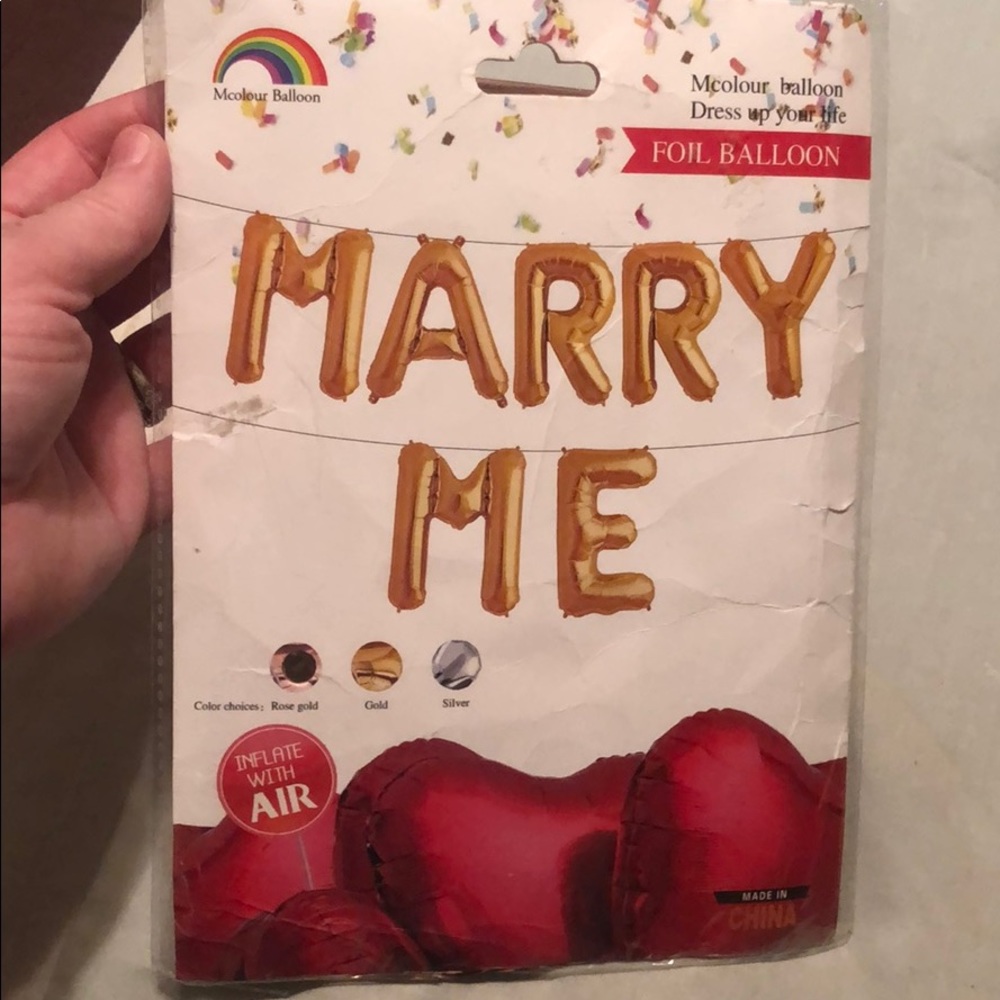 Marry Me Rose Gold Foil Balloon